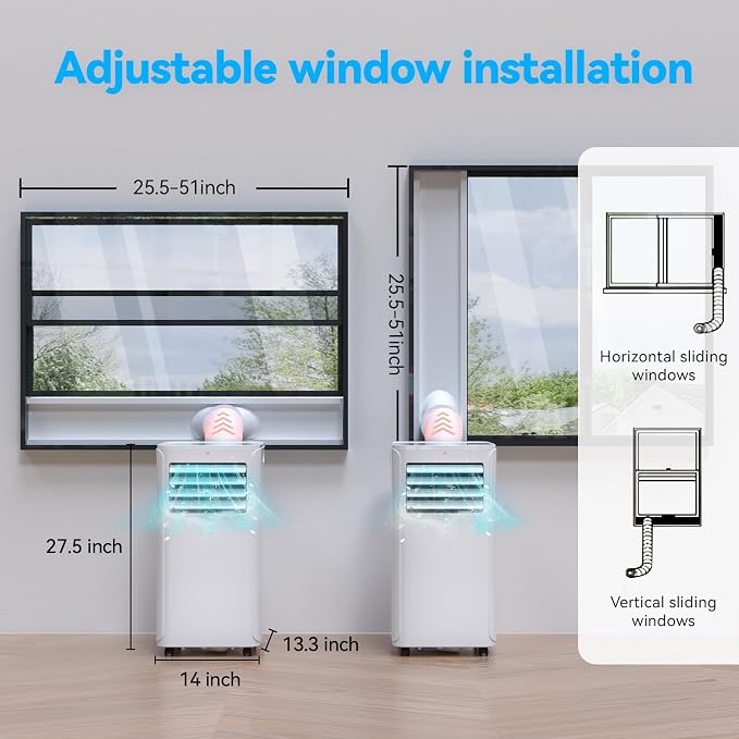 Cooblus Portable Air Conditioners up to 550 Sq.Ft,12000BTU Portable Ac with Remote Control,Air Conditioner for