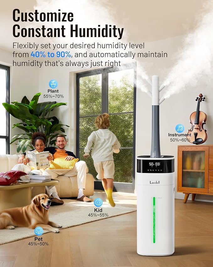 Cool and Warm Mist Humidifier Large Room, 5.3Gal/20L Humidifiers for Home 2500 sq ft, alternate product view 6