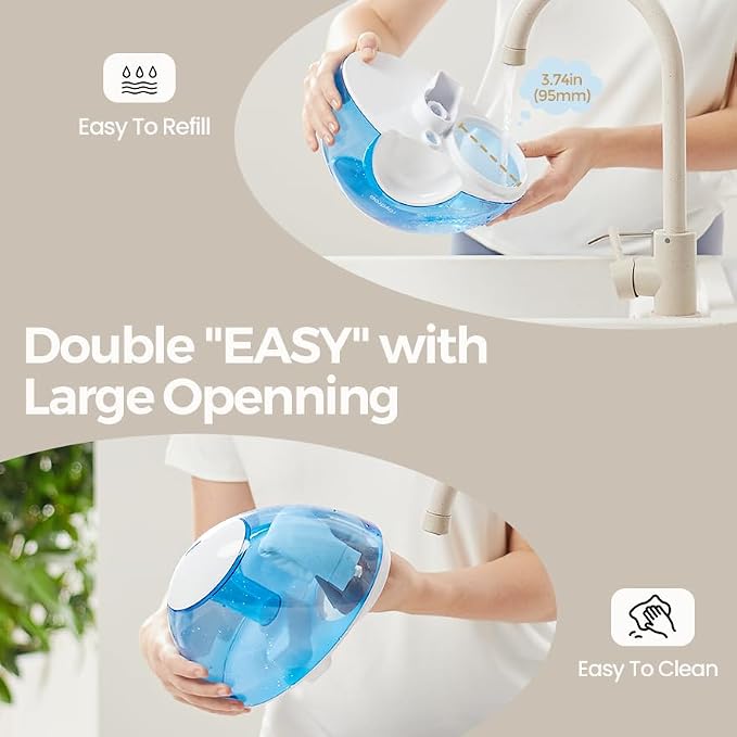 Cool Mist 2.2L Humidifiers for Bedroom, 28dB Whisper-Quiet Ultrasonic Humidifier, Easy to Clean Home Humidifier, Auto