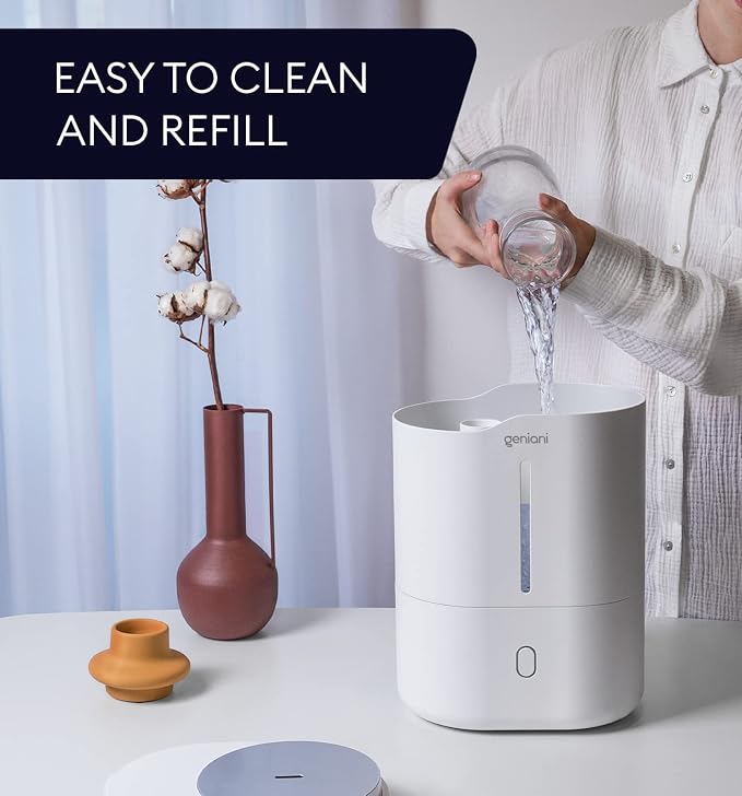 Cool Mist Air Humidifiers for Bedroom, Plants, and Large Rooms - Quiet Humidifiers for Baby Room with Auto Shut Off & Night