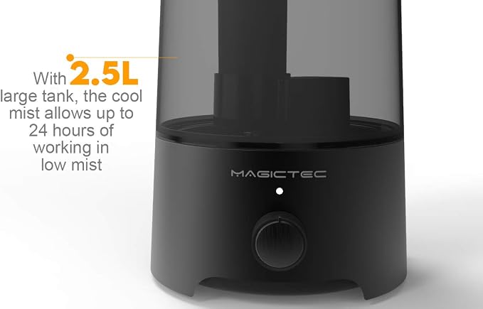 Cool Mist Humidifier, 2.5L Essential Diffuser for Bedroom and Baby, Adjustable Mist Output, Auto Shut Off, alternate product