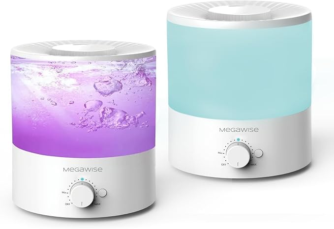Cool Mist Humidifiers for Babies, Bedroom, Nursery, Home and Office | Super Quiet Ultrasonic Vaporizer, Large Top-Refill