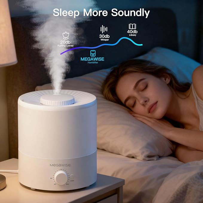 Cool Mist Humidifiers for Babies, Bedroom, Nursery, Home and Office | Super Quiet Ultrasonic Vaporizer, Large Top-Refill