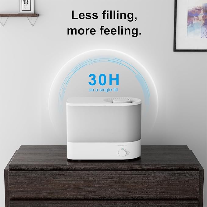 Cool Mist Ultrasonic Humidifier, Adjustable Mist Control, Quiet Operation, With a 6L top-fill tank and 50-hour