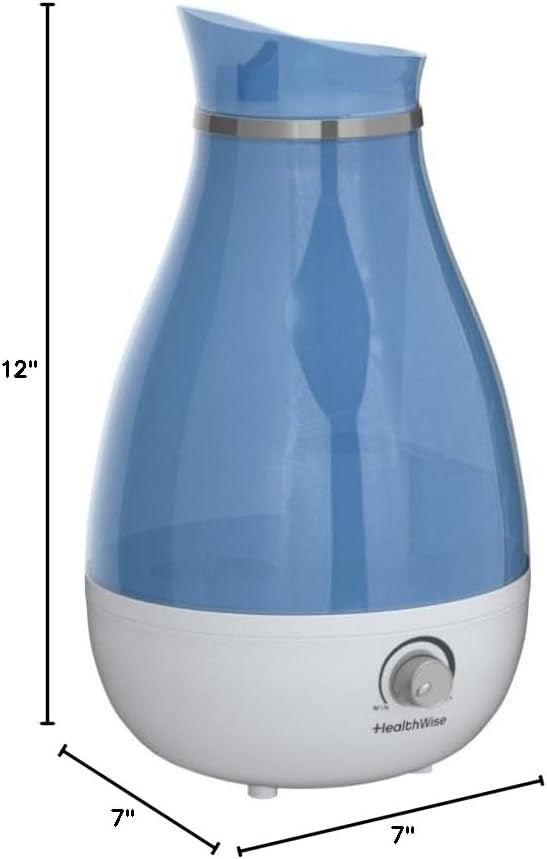 Cool Mist Ultrasonic Humidifier | For Medium Size Rooms | No Filter Required | 24 Hour Run Time, Blue, 2.6L, alternate