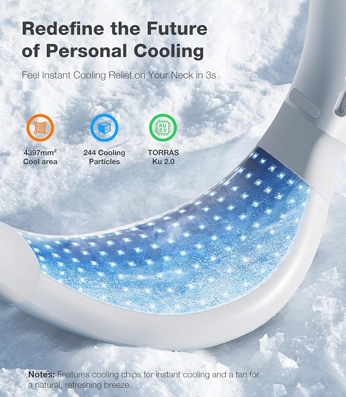 COOLiFY Air 2026 Upgraded Neck Fan Air Conditioner, Dual-Airflow Pro Cooling, Ultra Light Portable Fan Rechargeable, Personal