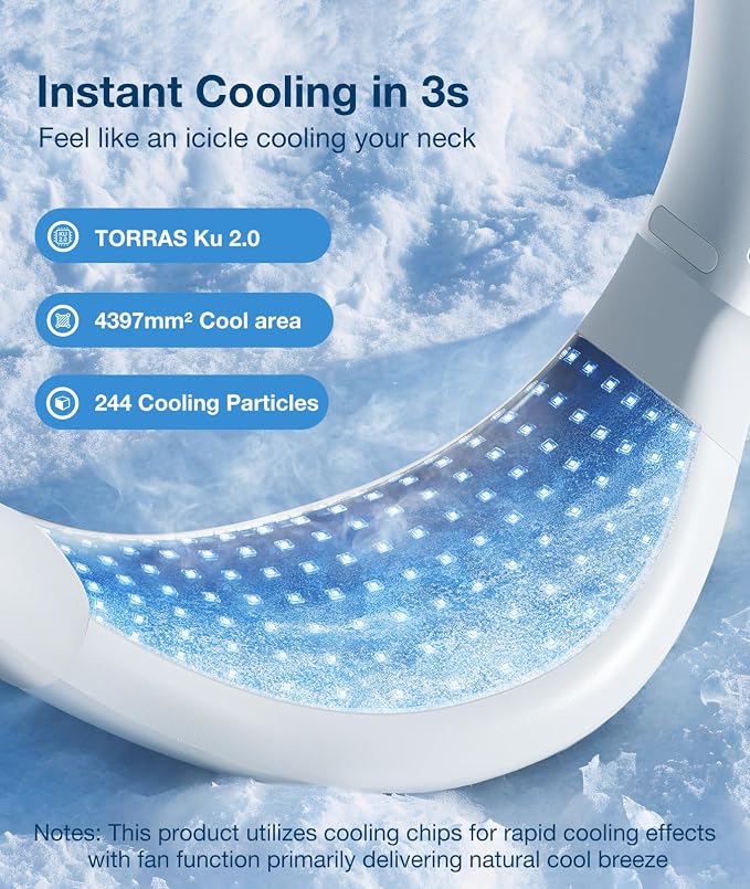 COOLiFY Air Neck Air Conditioner, Ultra-Light Portable Neck Fan Rechargeable, alternate product view 3