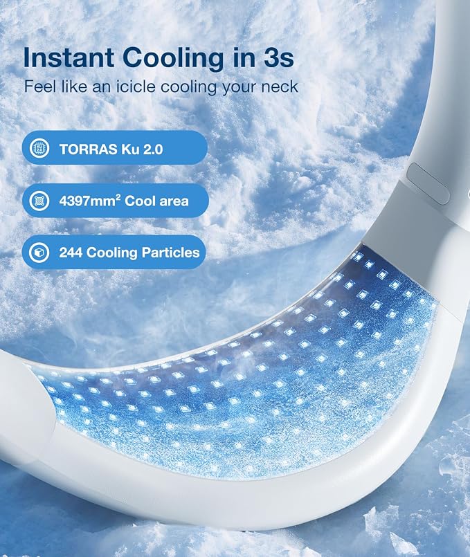 COOLiFY Air Neck Fan Air Conditioner, 3D Airflow, Light Portable Fan Rechargeable, Personal Cooling Fan Travel Essentials