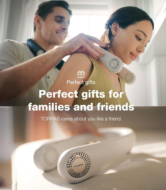 COOLiFY Air Neck Fan Air Conditioner, 3D Airflow, Light Portable Fan Rechargeable, Personal Cooling Fan Travel Essentials