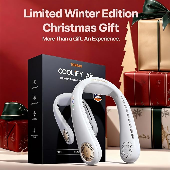 COOLiFY Air Neck Fan Air Conditioner, 3D Airflow, Light Portable Fan Rechargeable, Personal Cooling Fan Travel Essentials