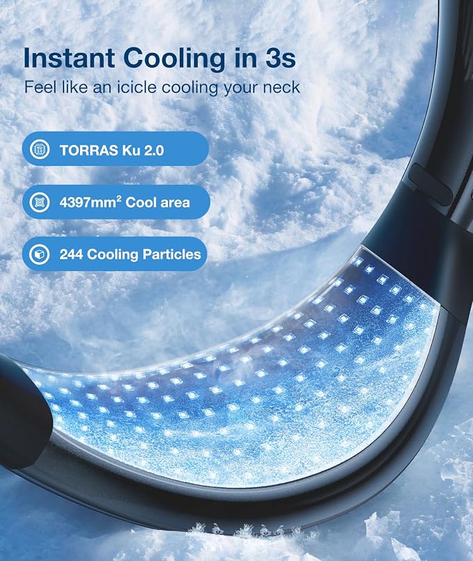 COOLiFY Air Neck Fan Air Conditioner, 3D Airflow, Light Portable Fan Rechargeable, Personal Cooling Fan Travel Essentials