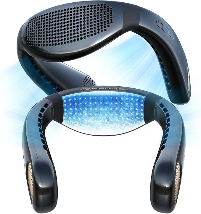 COOLiFY Air Upgraded Neck Fan Air Conditioner, Upper-Lower Airflow, 5000 Mah Light Portable Fan Rechargeable, product image