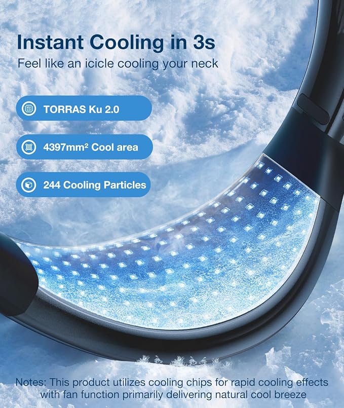 COOLiFY Air Upgraded Neck Fan Air Conditioner, Upper-Lower Airflow, 5000 Mah Light Portable Fan Rechargeable, alternate