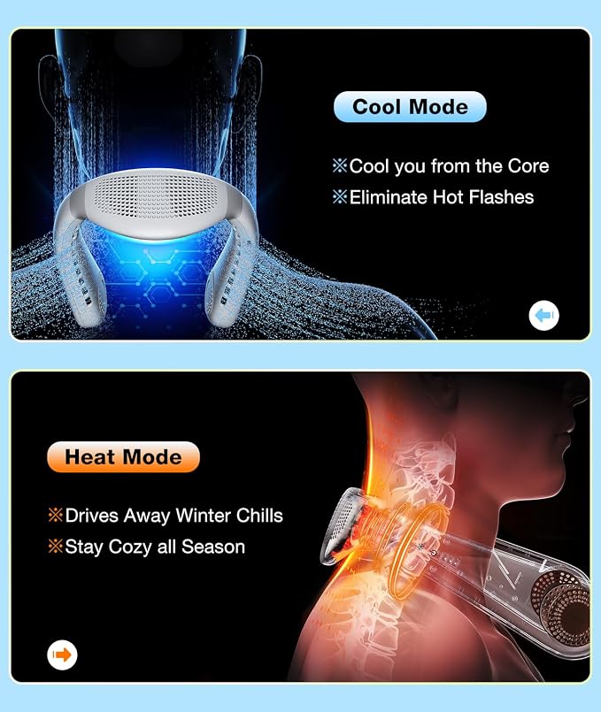 COOLiFY Air Upgraded Neck Fan Air Conditioner, Upper-Lower Airflow, 5000 Mah Light Portable Fan Rechargeable, alternate