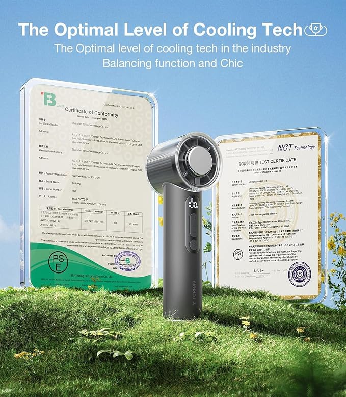 COOLiFY iva Go Handheld Fan with Ice Cooler, 0-100 Adjustable Speed, Super Mini Powerful Portable Fan 5000mAh Rechargeable