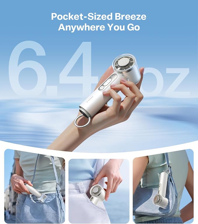 COOLiFY iva Handheld Fan with Ice Cooler, [Chill by 50F], 0-100 Adjustable Speed, alternate product view 8