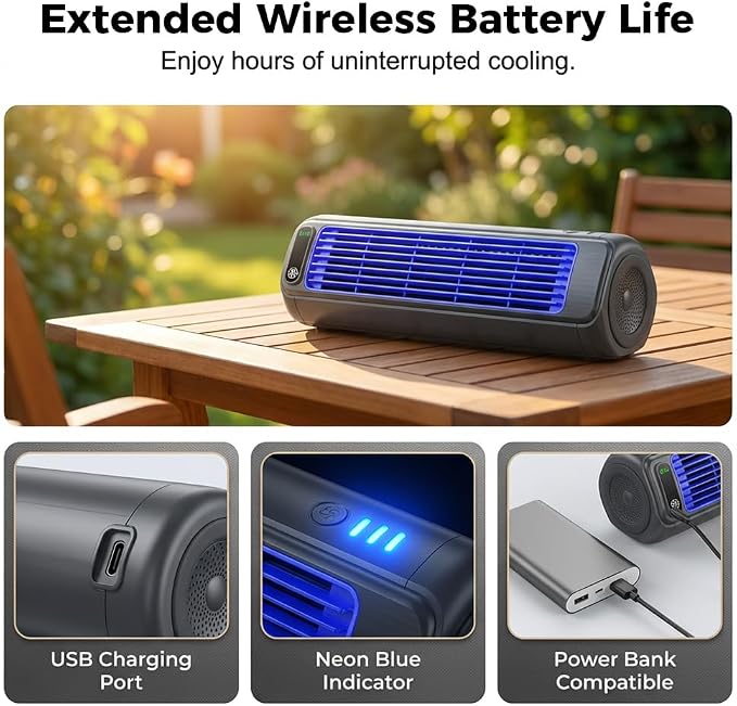 Cooling Fan LED Touch Screen Quiet with 3 Speeds, 2026 New Portable Air Conditioner Cooler Fan, USB-Compatible, Convenient