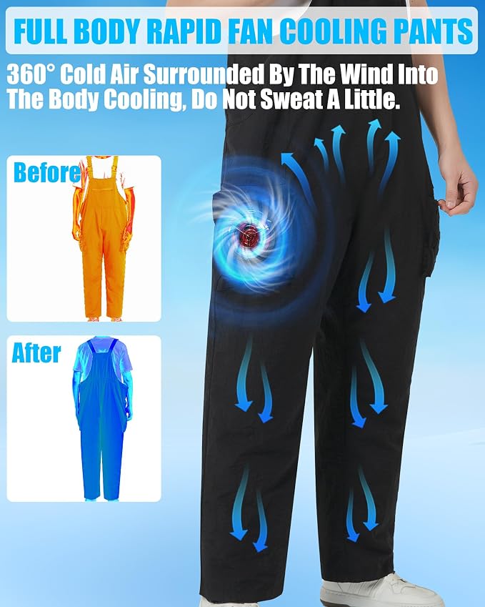 Cooling Pants with 2 Fans - Men and Women 21V Air Conditioner Fan Work Overalls, with 20000mAh Battery, alternate product