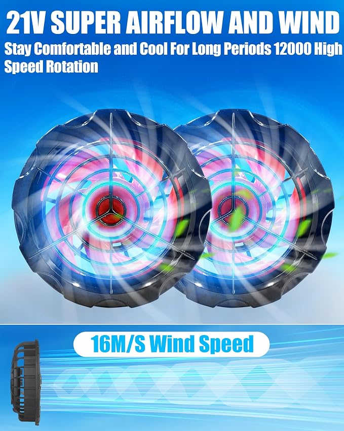 Cooling Pants with 2 Fans - Men and Women 21V Air Conditioner Fan Work Overalls, with 20000mAh Battery, alternate product