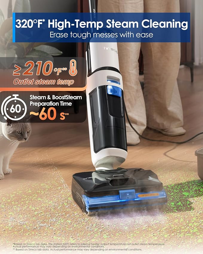 Corded 3-in-1 Wet Dry Vacuum Mop with Steam Function, FLOOR ONE S6 Stretch Steam, BoostSteam, 320°F High-temp Steam Cleaning