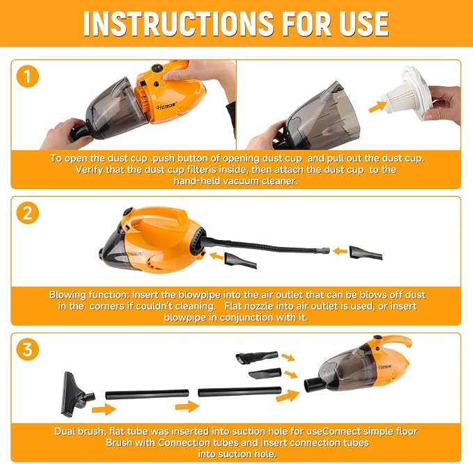 Corded Stick Vacuum Cleaner, 15KPa Suction Power, 0.8L Dirt Capacity, High-Efficiency Electric Broom for Home & Office