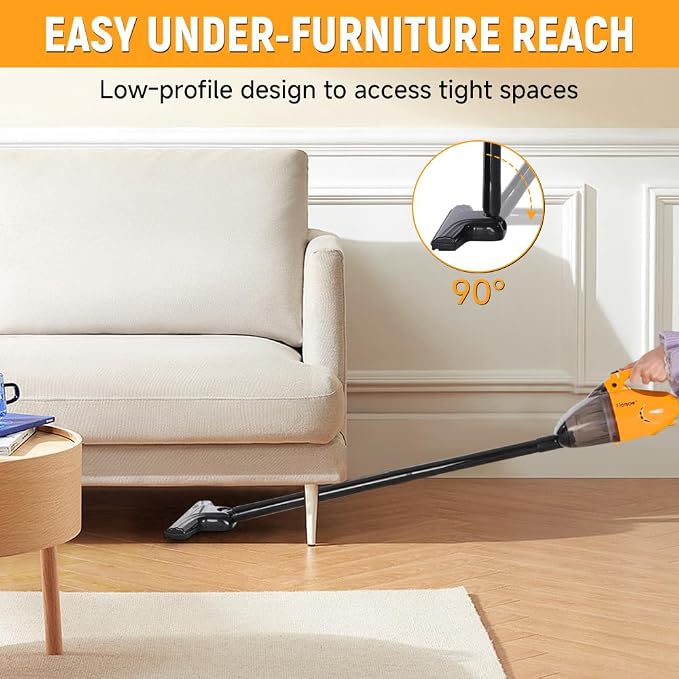 Corded Stick Vacuum Cleaner, 15KPa Suction Power, 0.8L Dirt Capacity, High-Efficiency Electric Broom for Home & Office