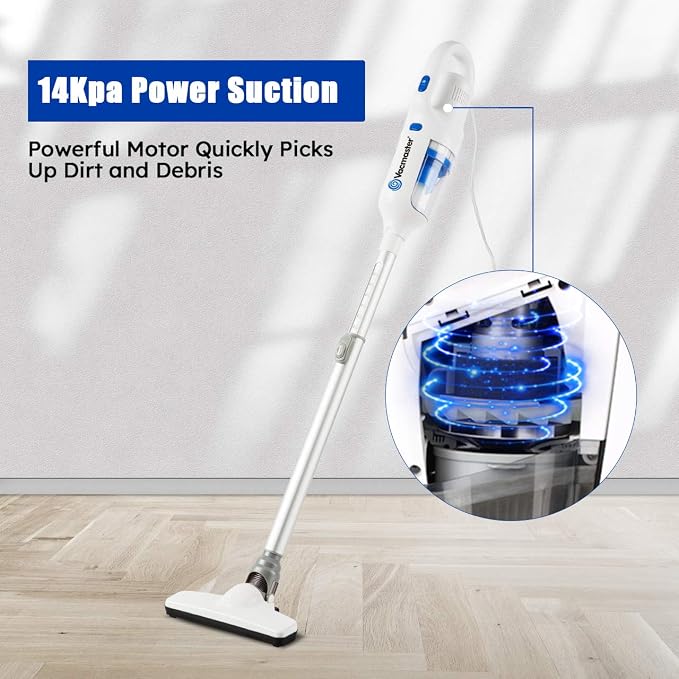Corded Stick Vacuum Cleaner 2 in 1 Ultra-Lightweight 14Kpa Power Suction Handheld Vacuum Cleaner with Washable HEPA Filter