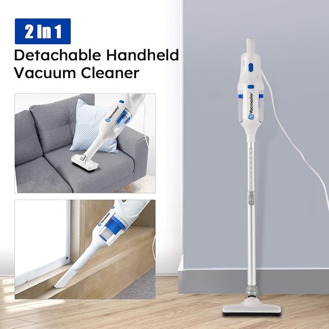 Corded Stick Vacuum Cleaner 2 in 1 Ultra-Lightweight 14Kpa Power Suction Handheld Vacuum Cleaner with Washable HEPA Filter