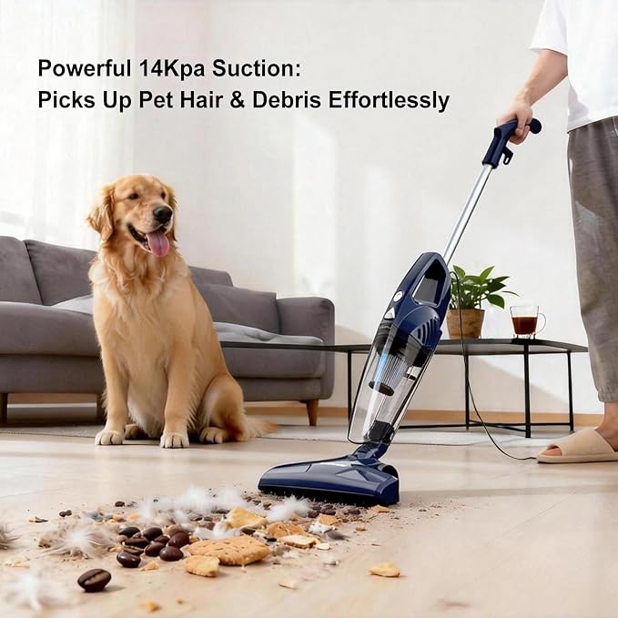 Corded Stick Vacuum Cleaner, 3-in-1 Detachable to Handheld with 180°Left-Right Steering, alternate product view 4
