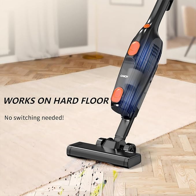 Corded Stick Vacuum Cleaner, Powerful Suction Handheld Vacuum with One-Click Dust Disposal, 3-in-1 Use for Hard Floor