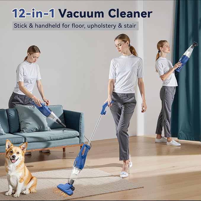 Corded Vacuum Cleaner, 12-in-1 Vacuum Cleaners for Home 15Kpa Power Suction Lightweight Stick Vacuum with, alternate view 7