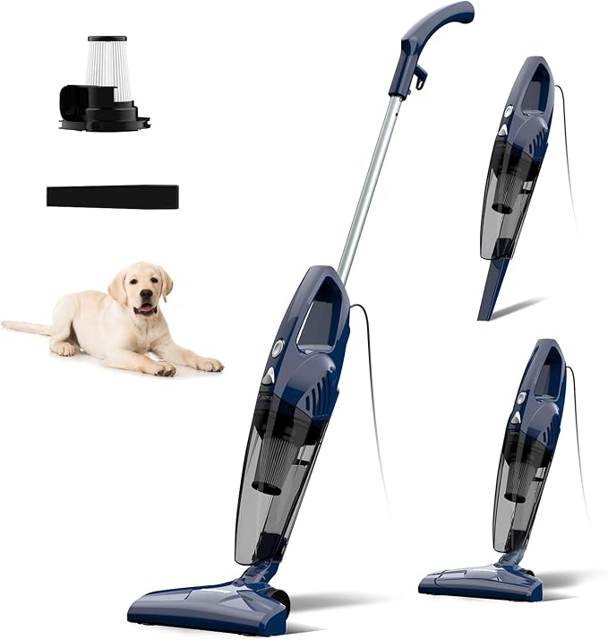 Corded Vacuum Cleaner, 14KPa Powerful Suction with 600W Motor, Lightweight Stick Vacuum Cleaner, Converts to Handheld with