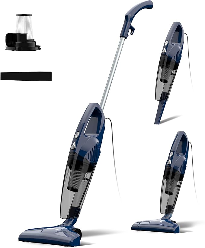 Corded Vacuum Cleaner, 14KPa Powerful Suction with 600W Motor, Lightweight Stick Vacuum Cleaner, Converts to Handheld with
