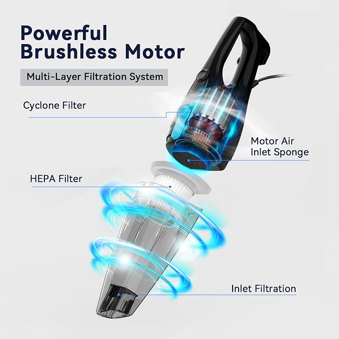 Corded Vacuum Cleaner, 4-in-1 Vacuum Cleaners for Home 15Kpa Power Suction Lightweight Corded Stick Vacuum with HEPA Filter