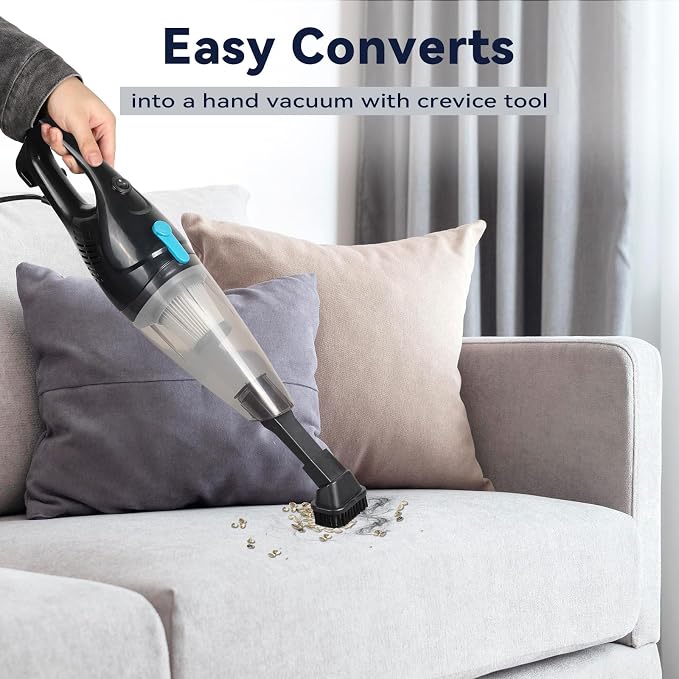 Corded Vacuum Cleaner, 4-in-1 Vacuum Cleaners for Home 15Kpa Power Suction Lightweight Corded Stick Vacuum with HEPA Filter