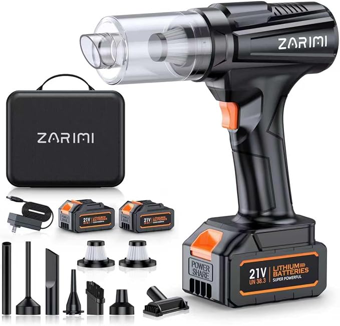 Cordless Handheld Car Vacuum Cleaner, 50,000Pa High-Power Brushless Motor, Rechargeable Dust Buster with 2 Batteries &