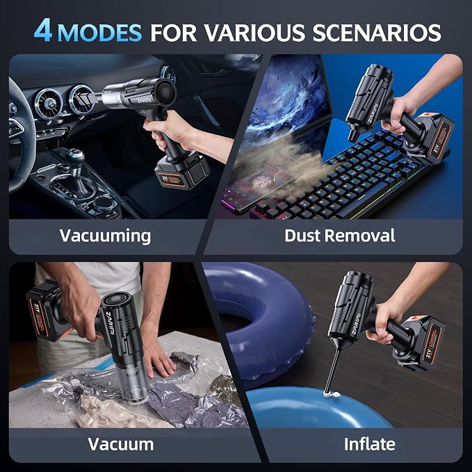 Cordless Handheld Car Vacuum Cleaner, 50,000Pa High-Power Brushless Motor, Rechargeable Dust Buster with 2 Batteries &