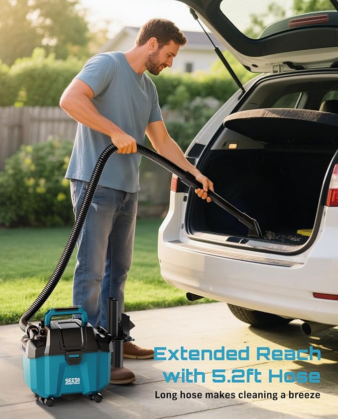 Cordless Wet and Dry, 2.6 Gallon Small with Accessory Storage Holder, 2 x 4.0Ah Batteries, 3-in-1 Wet Dry