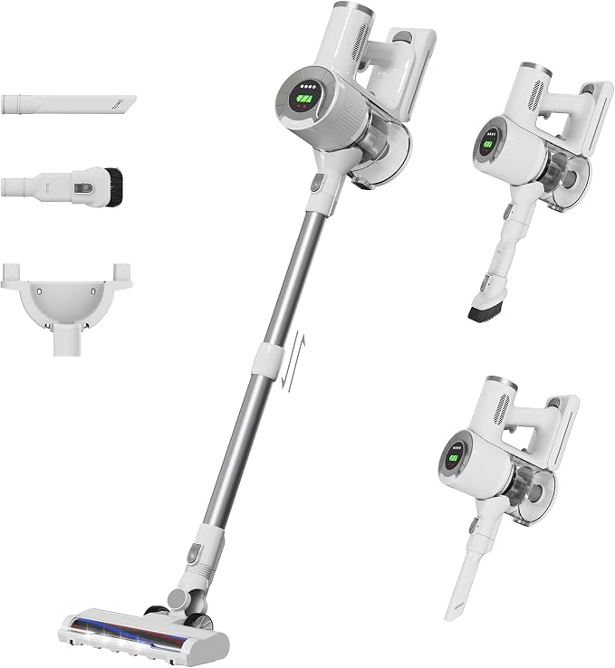 Cordless Stick Vacuum Cleaner, 30KPa Handheld 2200mAh Rechargeable Battery Lightweight Small Vac Electirc Broom, 40Mins