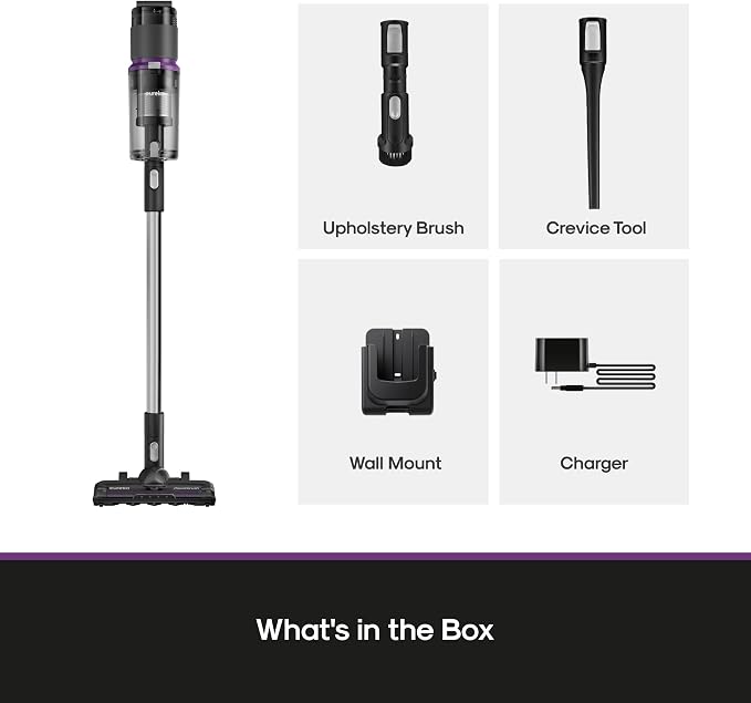 Cordless Vacuum - 50 Min Runtime for Large Homes, 5.5 lbs Lightweight, Ideal for Pet Hair & Allergies on Hardwood & Carpet