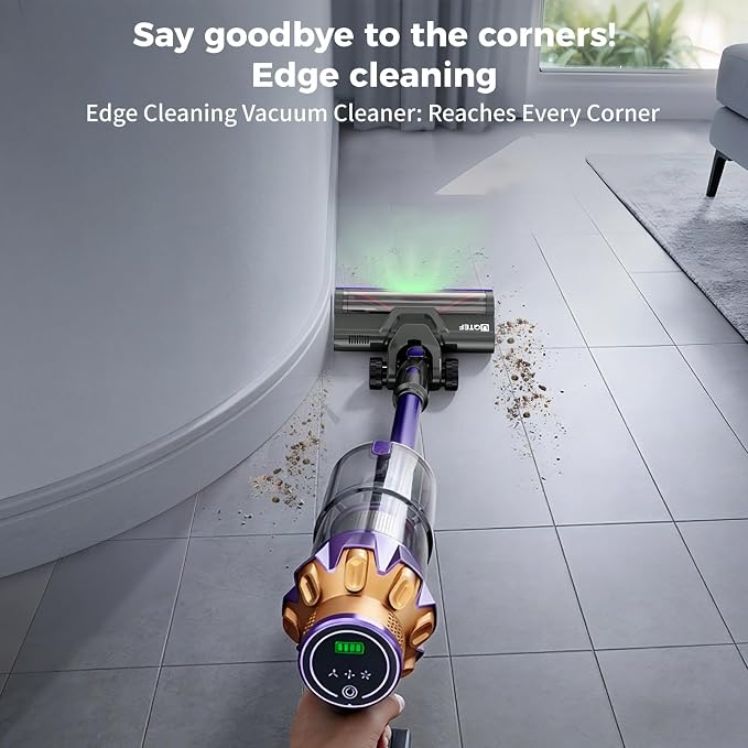 Cordless Vacuum Cleaner 1.8L Dustbin, 600W 55kPa 70Mins Stick Vacuum Cleaners for Home with Pet Brush, Self-Standing and