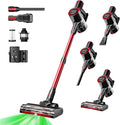 Cordless Vacuum Cleaner 35Kpa Powerful Suction Wide Green Headlight Vacuum Cleaner for Home Pet Hair Anti-Tangle HEPA