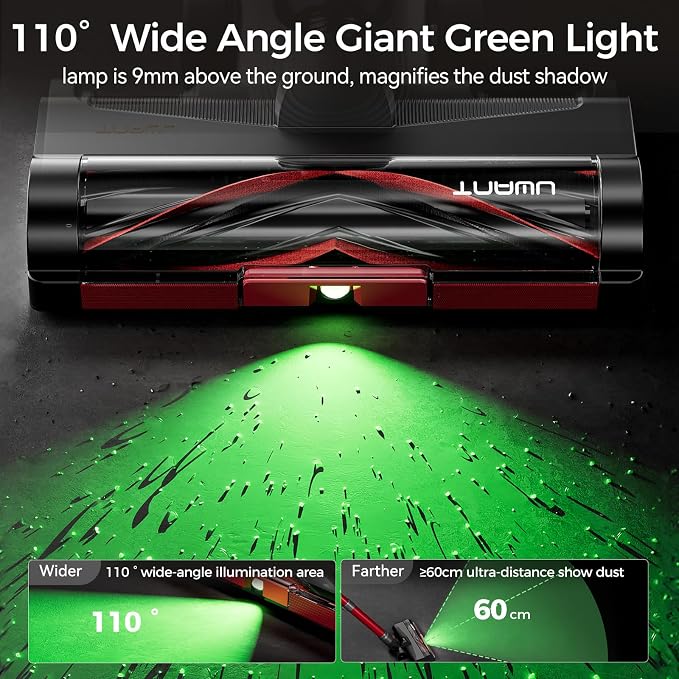 Cordless Vacuum Cleaner 35Kpa Powerful Suction Wide Green Headlight Vacuum Cleaner for Home Pet Hair Anti-Tangle HEPA