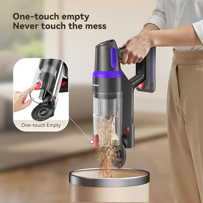 Cordless Vacuum Cleaner,450W 40Kpa Vacuum Cleaners for Home,Up to 60 Min Runtime,Tangle-Free Brush,8-in-1 Versatile &