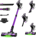 Cordless Vacuum Cleaner, 500W/40Kpa Vacuum Cleaners for Home, Stick Vacuum Cordless with LED Display, Anti-Tangle & Wall