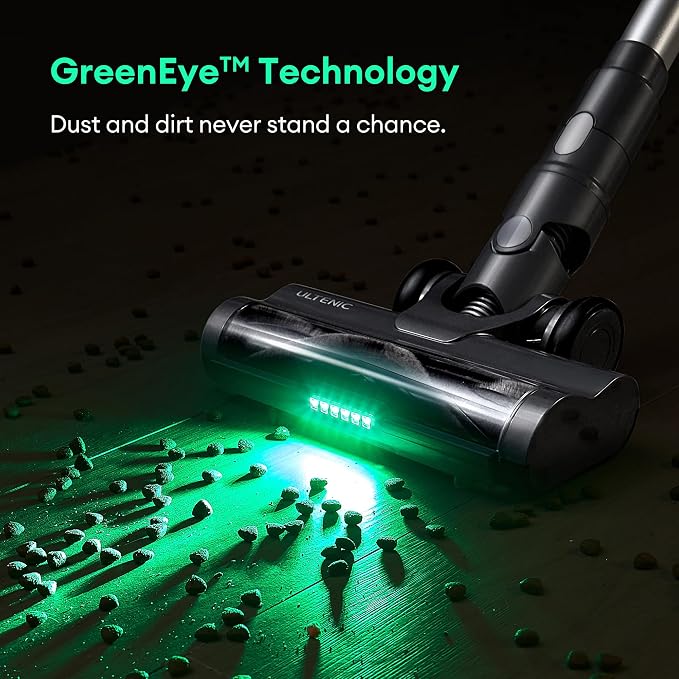 Cordless Vacuum Cleaner, 550W 50Kpa Stick Vacuum with Car Dashboard Screen, Tangle-Free Brush for Pet Hair, Max 45mins
