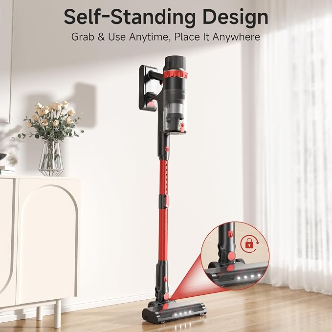 Cordless Vacuum Cleaner, 560W/48KPa/70Mins Vacuum Cleaners for Home,Self-Standing Stick Vacuum with Smart Touch, alternate