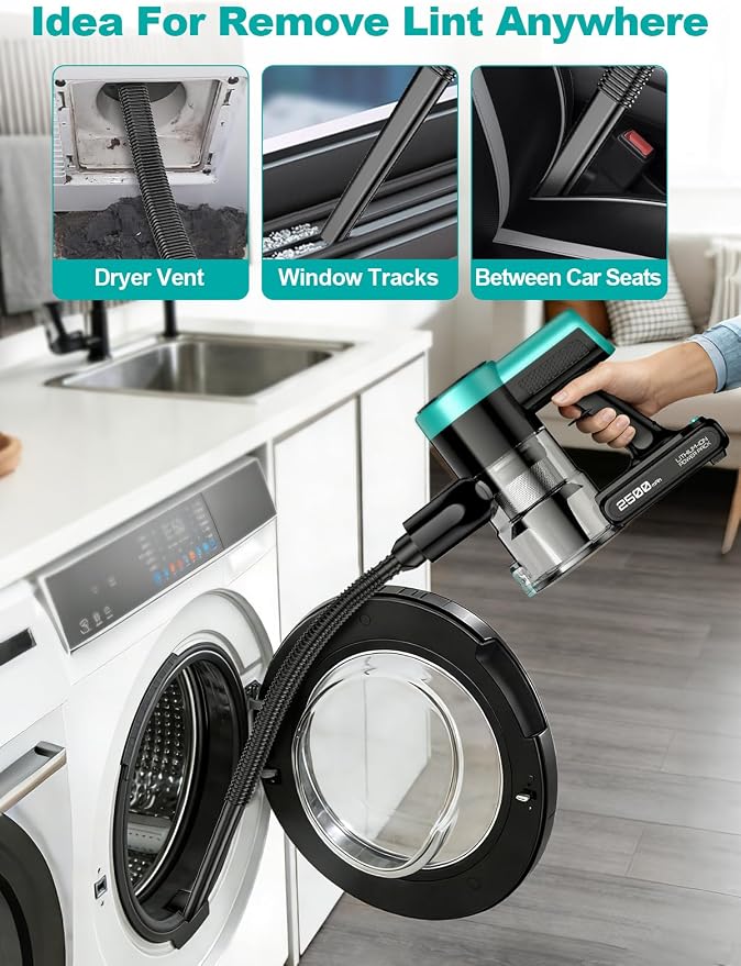Cordless Vacuum Cleaner, 58Kpa 10 in 1 Vacuum Cleaners for Home, 55Mins Stick Vacuum with Self-Standing & LED Display