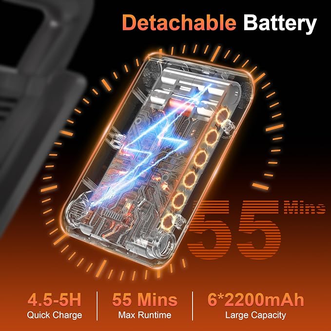 Cordless Vacuum Cleaner, 600W 50KPA 55Mins Vacuum Cleaners for Home, Stick Vacuum with LED Display, Anti-Tangle, Wall Mount