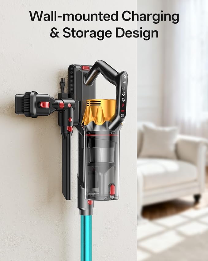 Cordless Vacuum Cleaner, 650W 55KPa 60Mins Vacuum Cleaners for Home, 8-in-1 Stick Vacuum with Charging Dock Station, Powerful